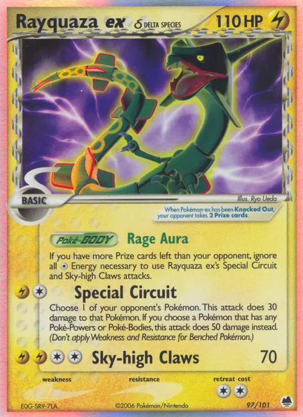 Rayquaza ex δ 97 — Dragon Frontiers 97, Holofoil finish