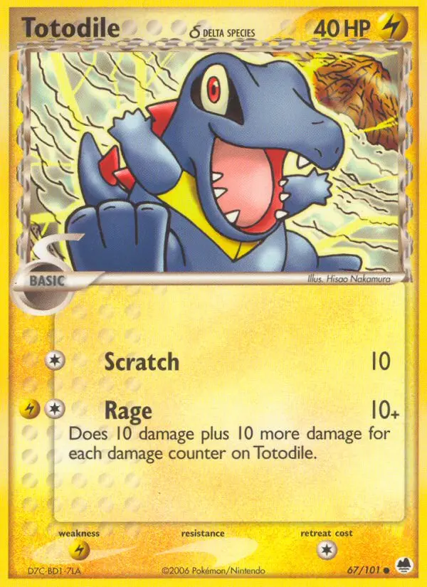 Totodile δ 67 card from Dragon Frontiers