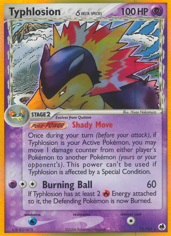 Typhlosion δ 12 — Dragon Frontiers 12, Holofoil finish