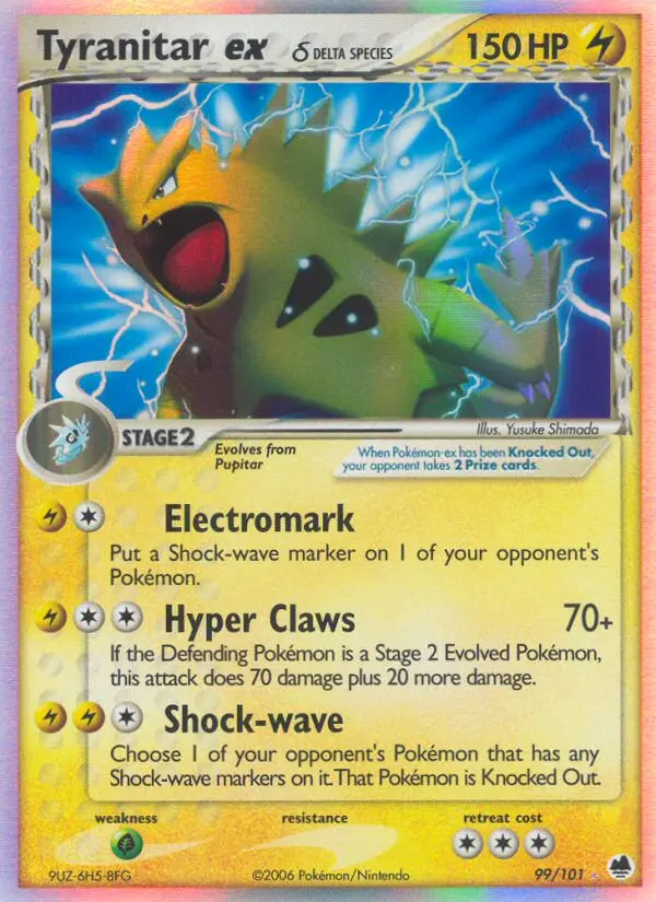 Tyranitar ex δ 99 — Dragon Frontiers 99, Holofoil finish