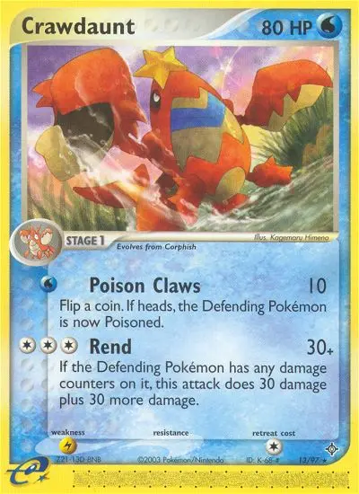 Crawdaunt 13 card from Dragon