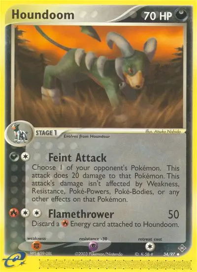Houndoom 34 card from Dragon