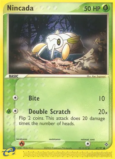Nincada 67 card from Dragon