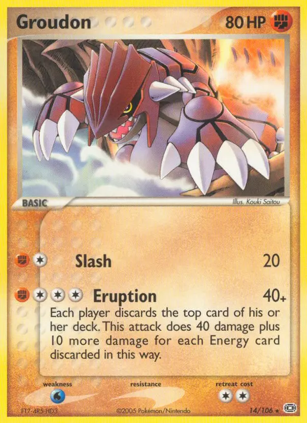 Groudon 14 card from Emerald