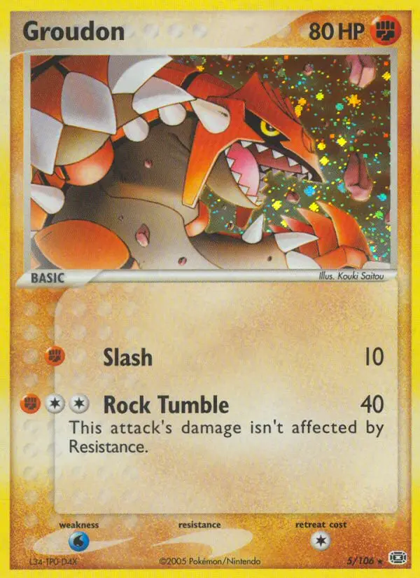 Groudon 5 card from Emerald