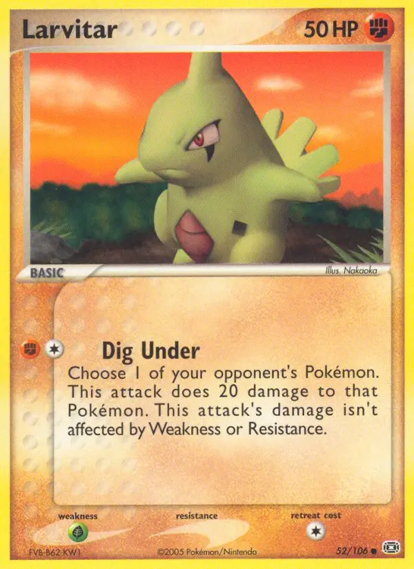 Larvitar 52 card from Emerald