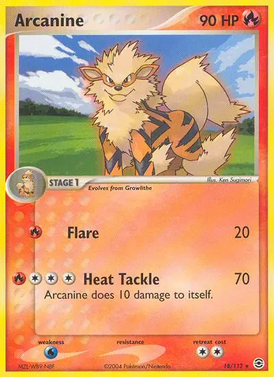 Arcanine 18 card from FireRed & LeafGreen