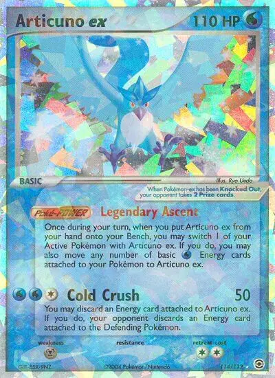 Articuno ex 114 — FireRed & LeafGreen 114, Holofoil finish
