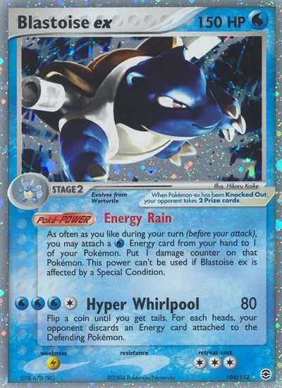 Blastoise ex 104 card from FireRed & LeafGreen