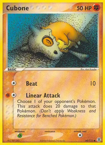 Cubone 60 card from FireRed & LeafGreen