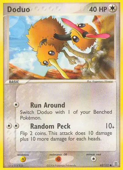Doduo 62 card from FireRed & LeafGreen