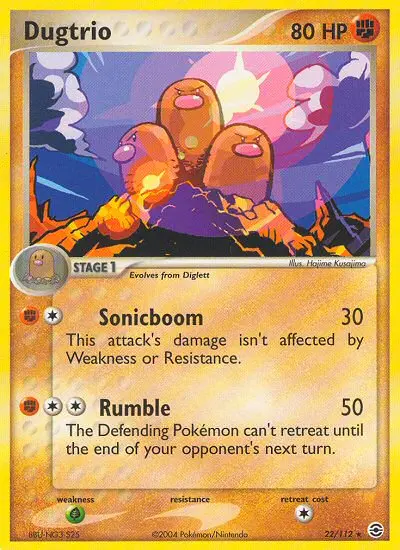 Dugtrio 22 card from FireRed & LeafGreen