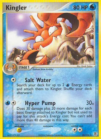 Kingler 26 card from FireRed & LeafGreen