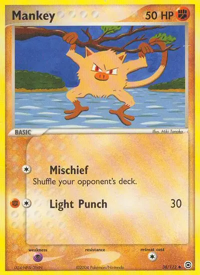 Mankey 38 card from FireRed & LeafGreen