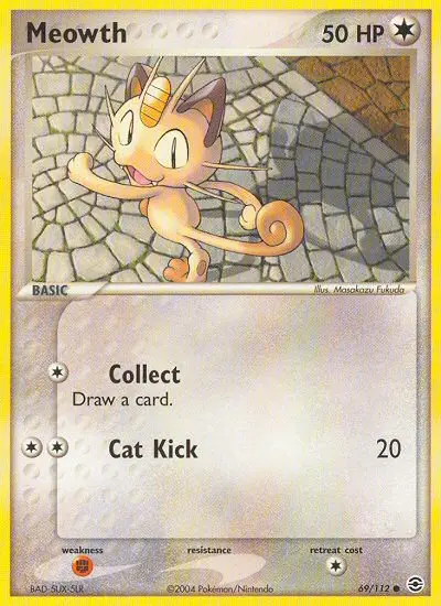 Meowth 69 card from FireRed & LeafGreen