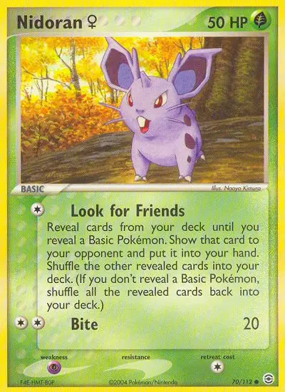 Nidoran ♀ 70 card from FireRed & LeafGreen