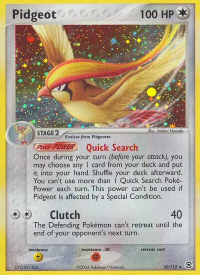 Pidgeot 10 card from FireRed & LeafGreen