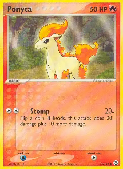 Ponyta 76 card from FireRed & LeafGreen