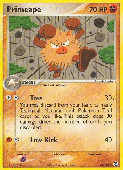 Primeape 28 card from FireRed & LeafGreen