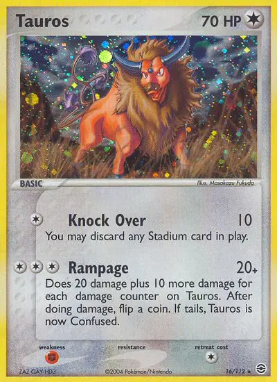 Tauros 16 — FireRed & LeafGreen 16, Holofoil finish