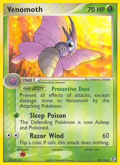 Venomoth 49 card from FireRed & LeafGreen
