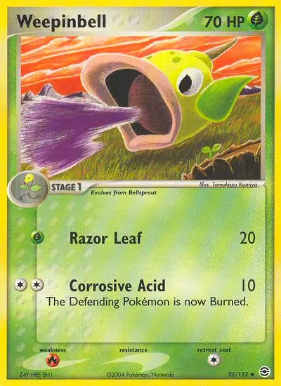 Weepinbell 51 card from FireRed & LeafGreen