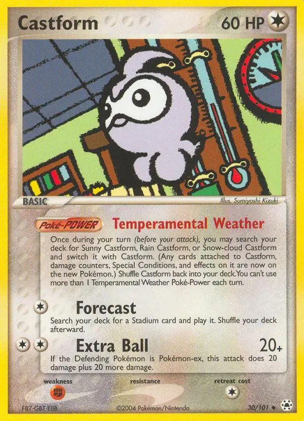 Castform 30 card from Hidden Legends