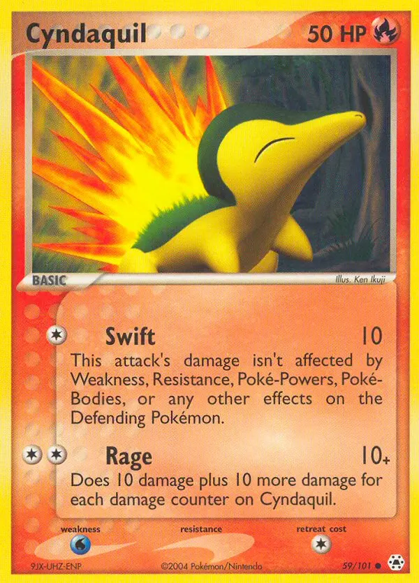 Cyndaquil 59 card from Hidden Legends