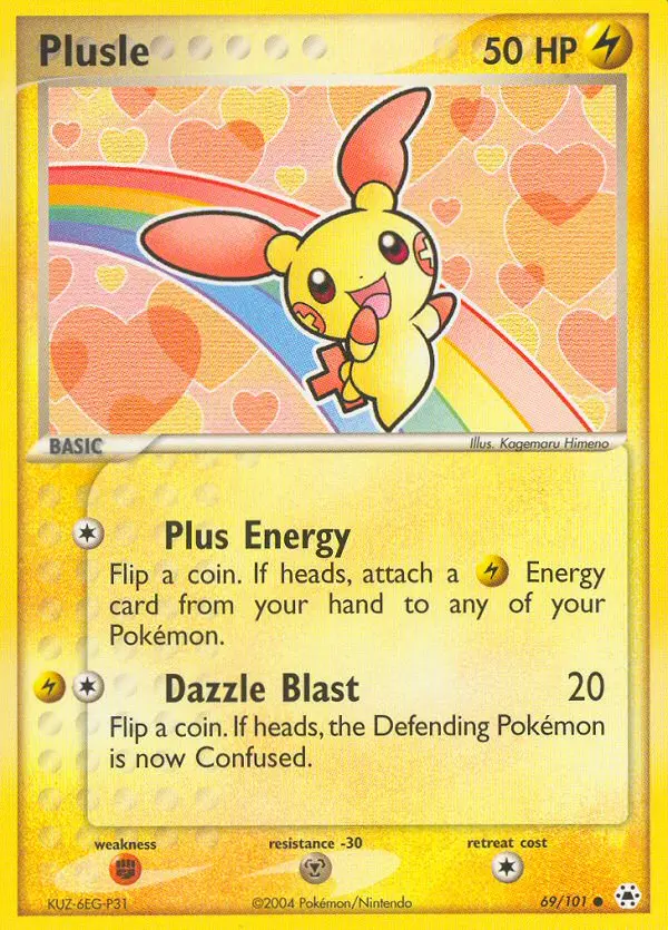 Plusle 69 card from Hidden Legends
