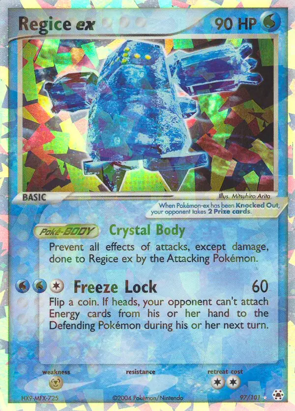 Regice ex 97 card from Hidden Legends