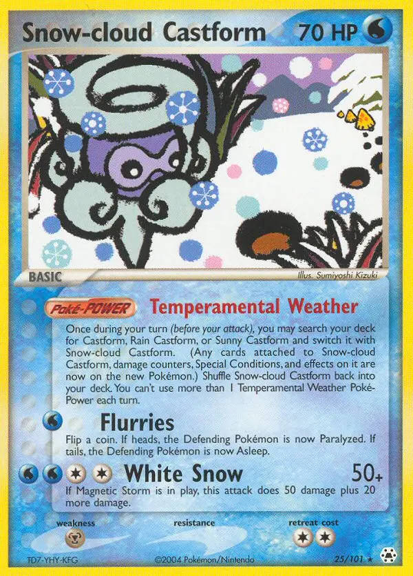 Snow-cloud Castform 25 card from Hidden Legends