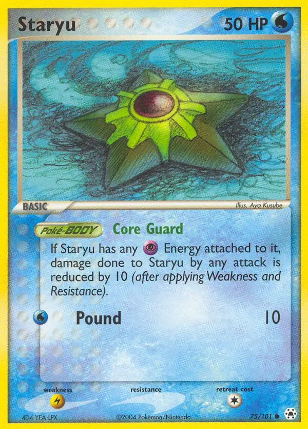 Staryu 75 card from Hidden Legends