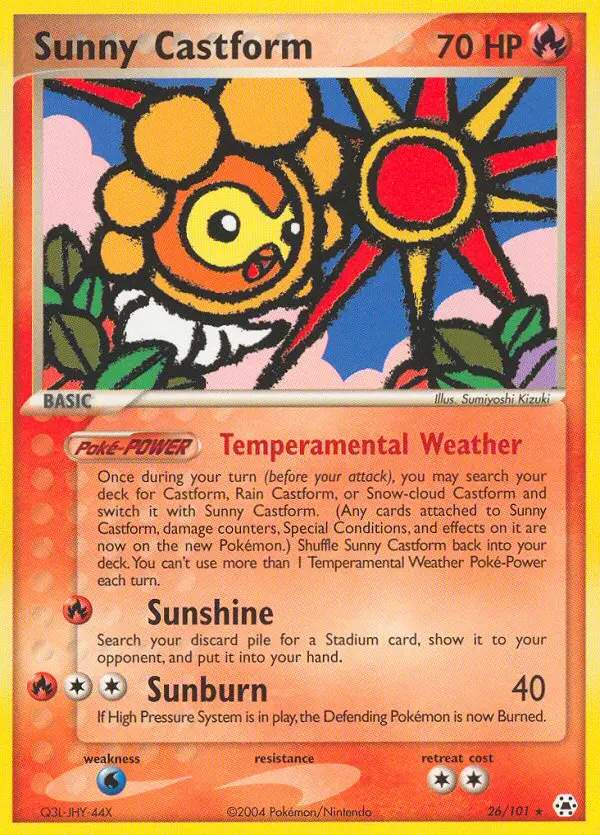 Sunny Castform 26 card from Hidden Legends