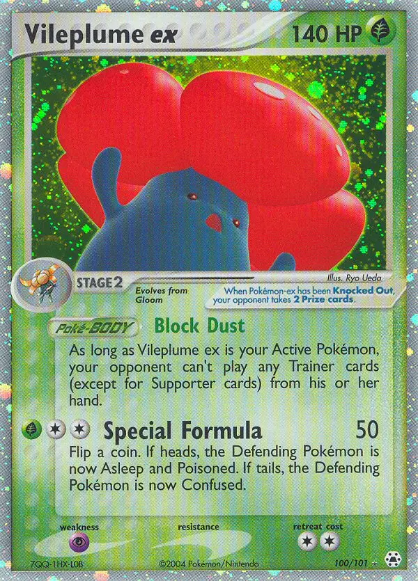 Vileplume ex 100 — Hidden Legends 100, Holofoil finish