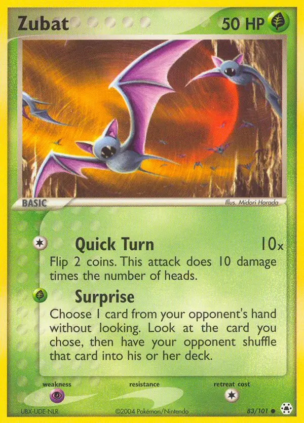 Zubat 83 card from Hidden Legends