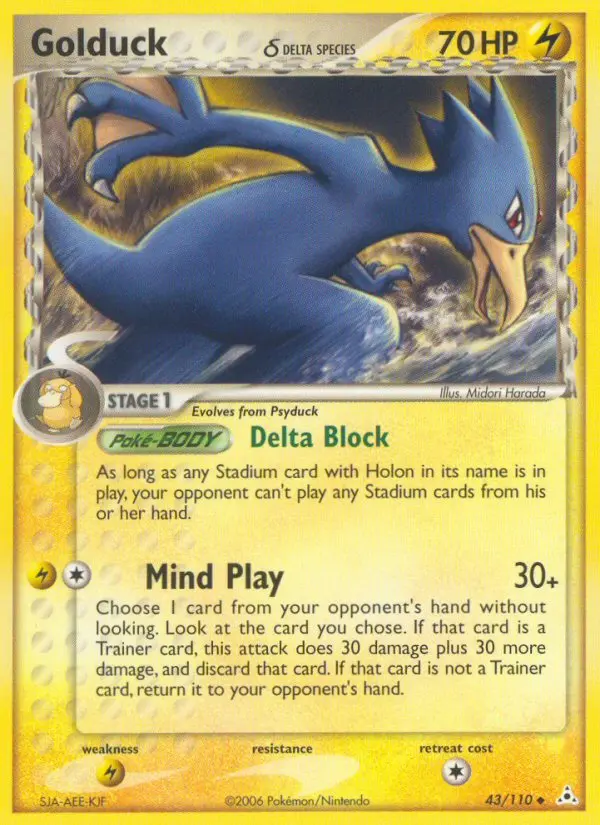 Golduck δ 43 card from Holon Phantoms