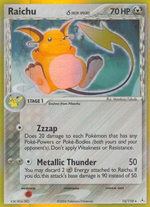 Raichu δ 15 — Holon Phantoms 15, Holofoil finish