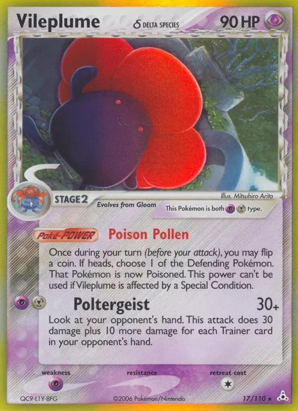 Vileplume δ 17 — Holon Phantoms 17, Holofoil finish