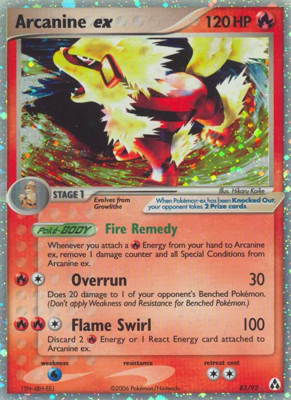 Arcanine ex 83 — the most expensive Arcanine card