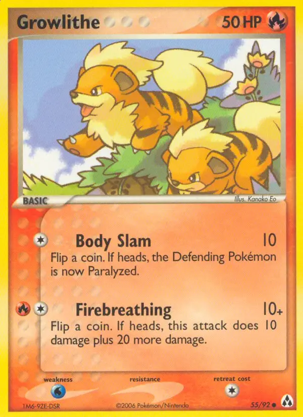 Growlithe 55 card from Legend Maker