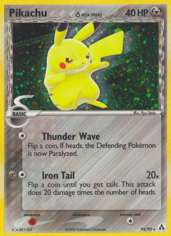 Pikachu δ 93 card from Legend Maker