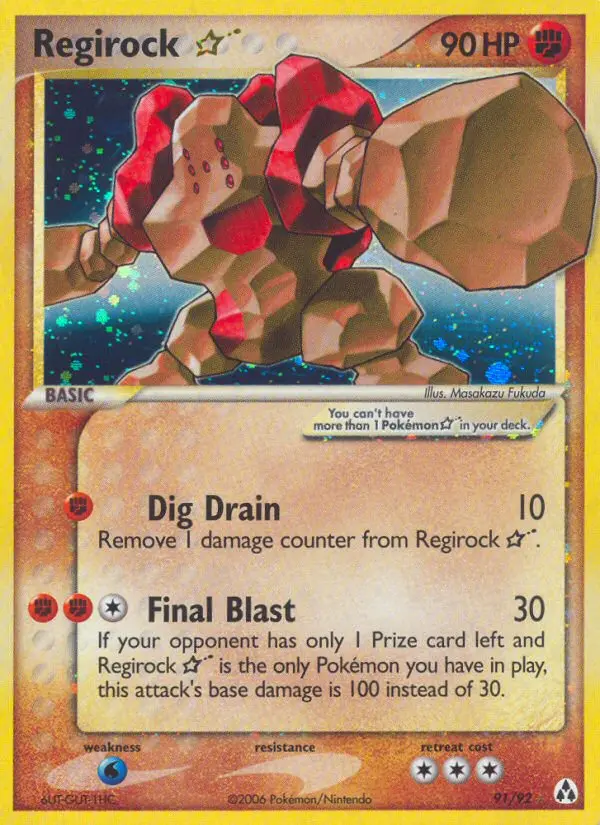Regirock ★ 91 — the most expensive Legend Maker card
