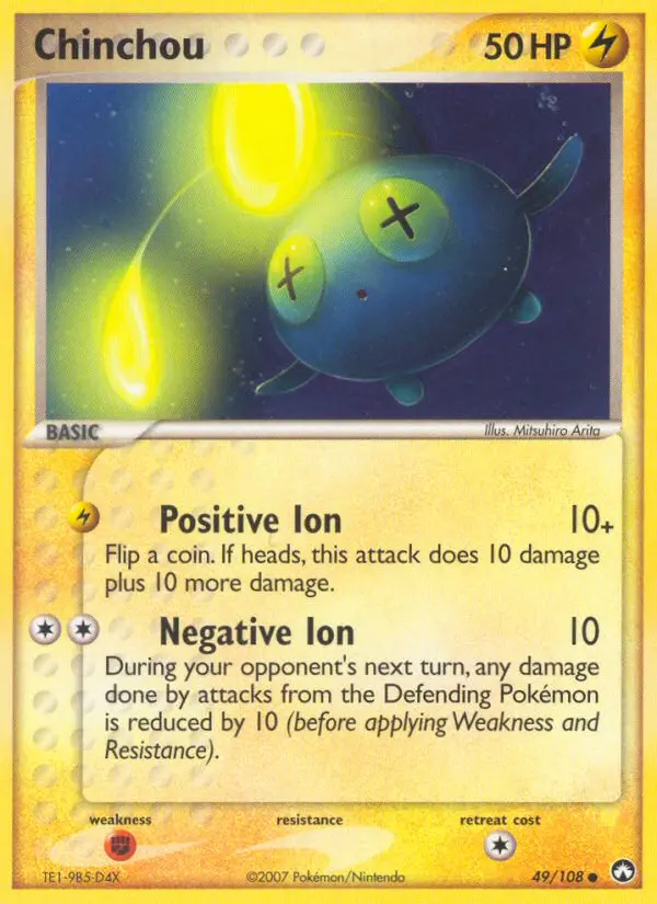 Chinchou 49 card from Power Keepers