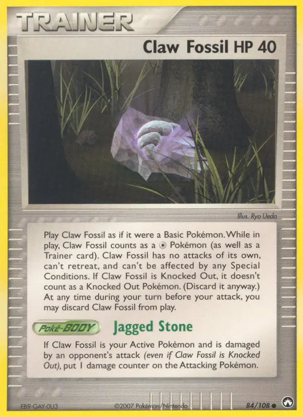 Claw Fossil 84 card from Power Keepers