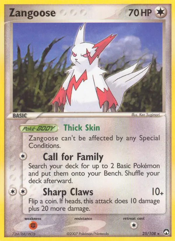 Zangoose 25 card from Power Keepers