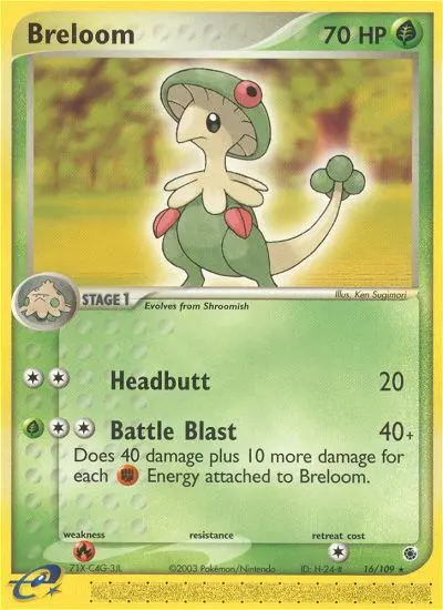Breloom 16 card from Ruby & Sapphire