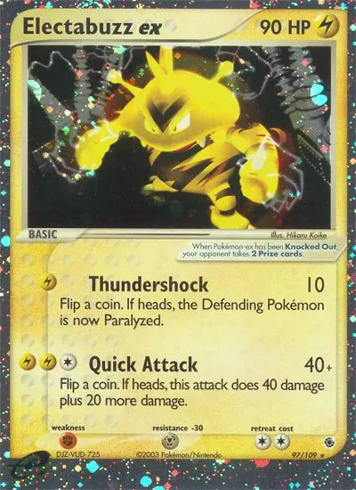 Electabuzz ex 97 card from Ruby & Sapphire