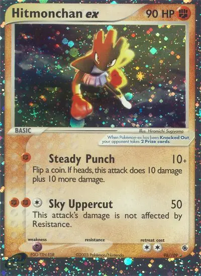 Hitmonchan ex 98 card from Ruby & Sapphire