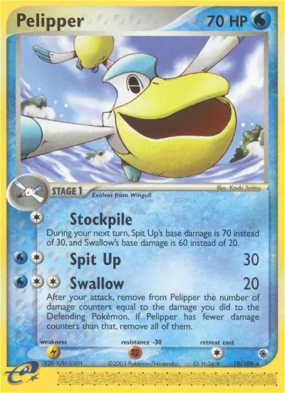 Pelipper 19 card from Ruby & Sapphire