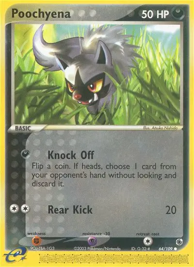 Poochyena 64 card from Ruby & Sapphire